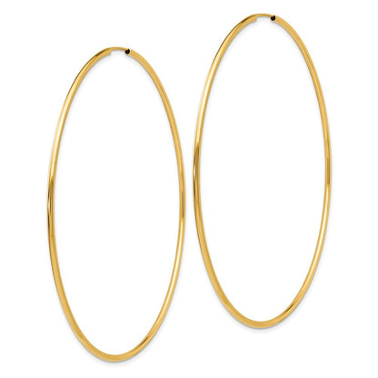 14k Yellow Gold Endless Hoop Earrings