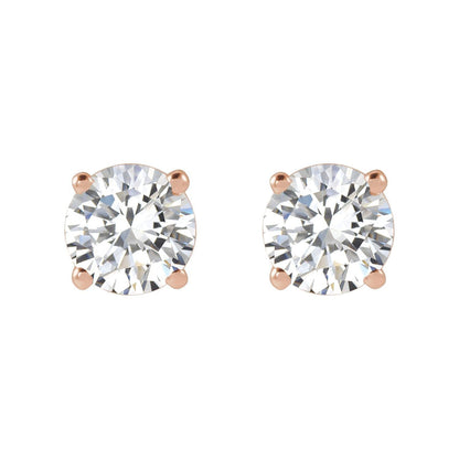 14k Rose Gold 1 CTW Lab-Grown Diamond Stud Earrings Fine Jewelry for Women