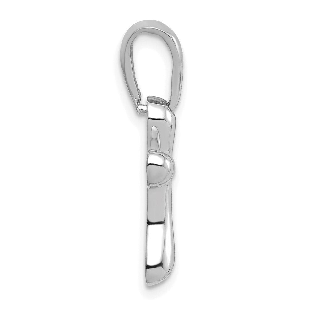 14k White Gold Small Freeform Cross Pendant for Women