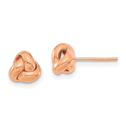 14k Rose Gold Polished Love Knot Earrings
