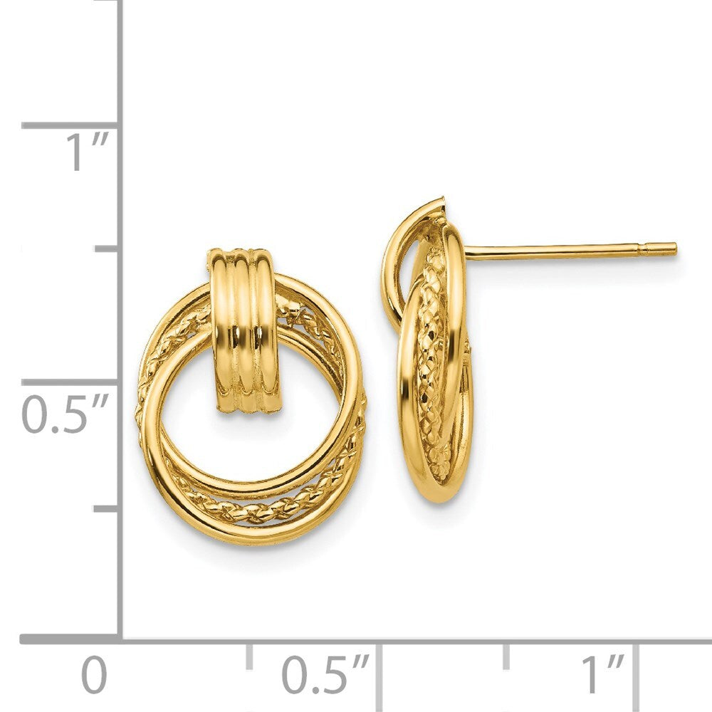 14k Yellow Gold Polished Fancy Drop & Dangle Earrings