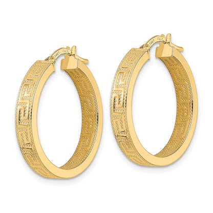14k Yellow Gold Polished Hoop Earrings