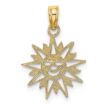 14k Yellow Gold Smiling Sun Charm