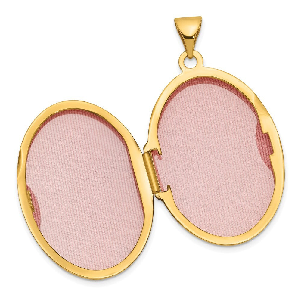 14k Yellow Gold Scroll Oval Locket Pendant for Women