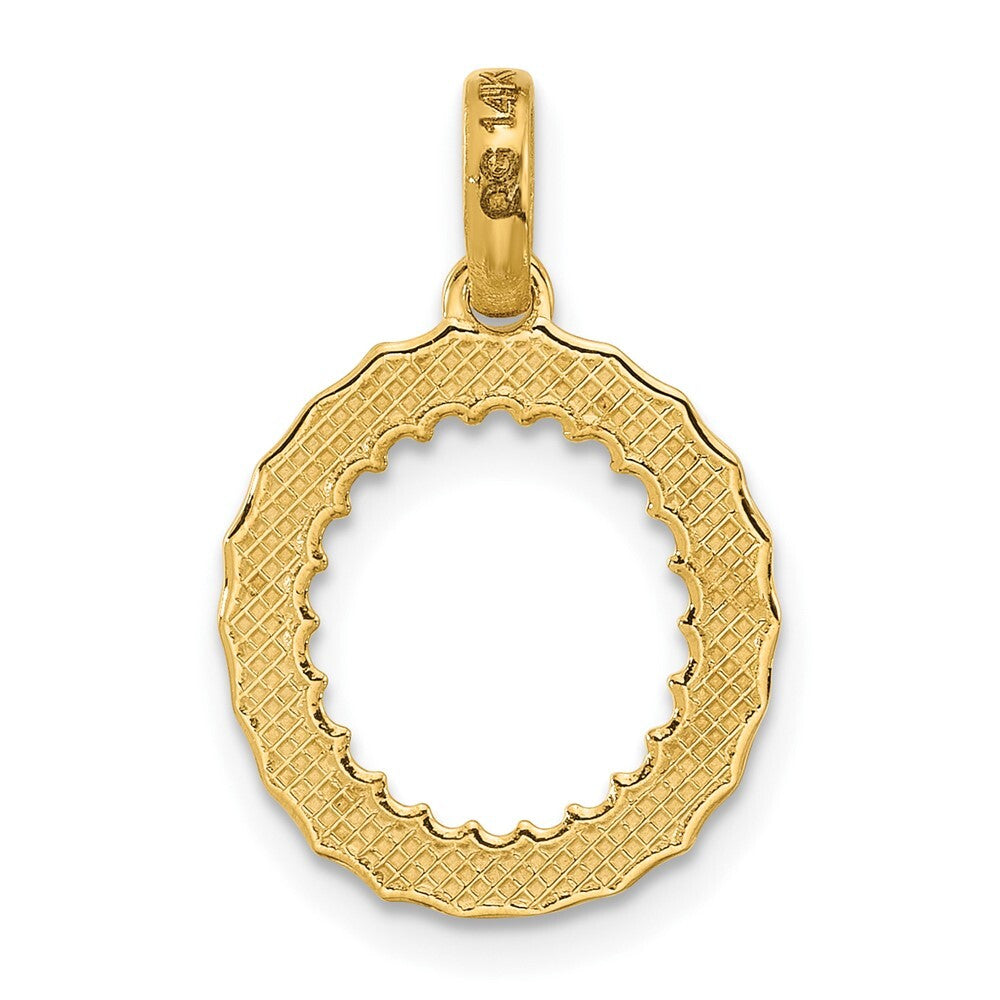 14k Yellow Gold Fancy Twist Letter O Pendant for Women