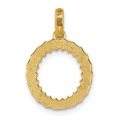14k Yellow Gold Fancy Twist Letter O Pendant for Women