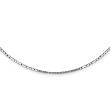 Sterling Silver 1.5mm Mirror Box Chain Necklace