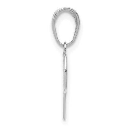14k White Gold Basketball Hoop And Ball Pendant