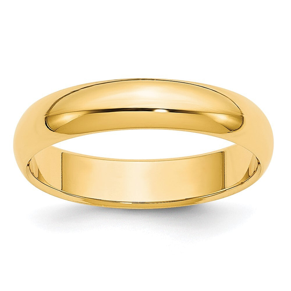 14K Yellow Gold Yellow Gold 4mm Lightweight Half Round Wedding Band Size 12