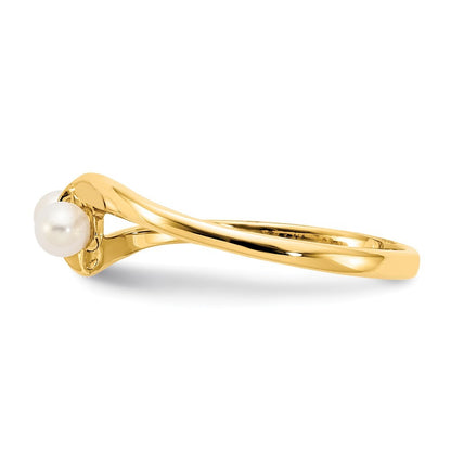 14K Yellow Gold 3mm FW Cultured Pearl ring