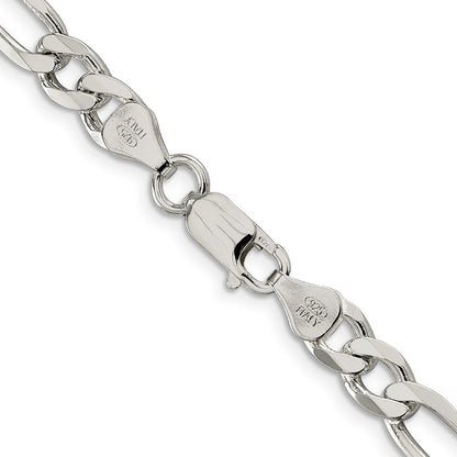 Sterling Silver 6.75mm Figaro Chain Necklace