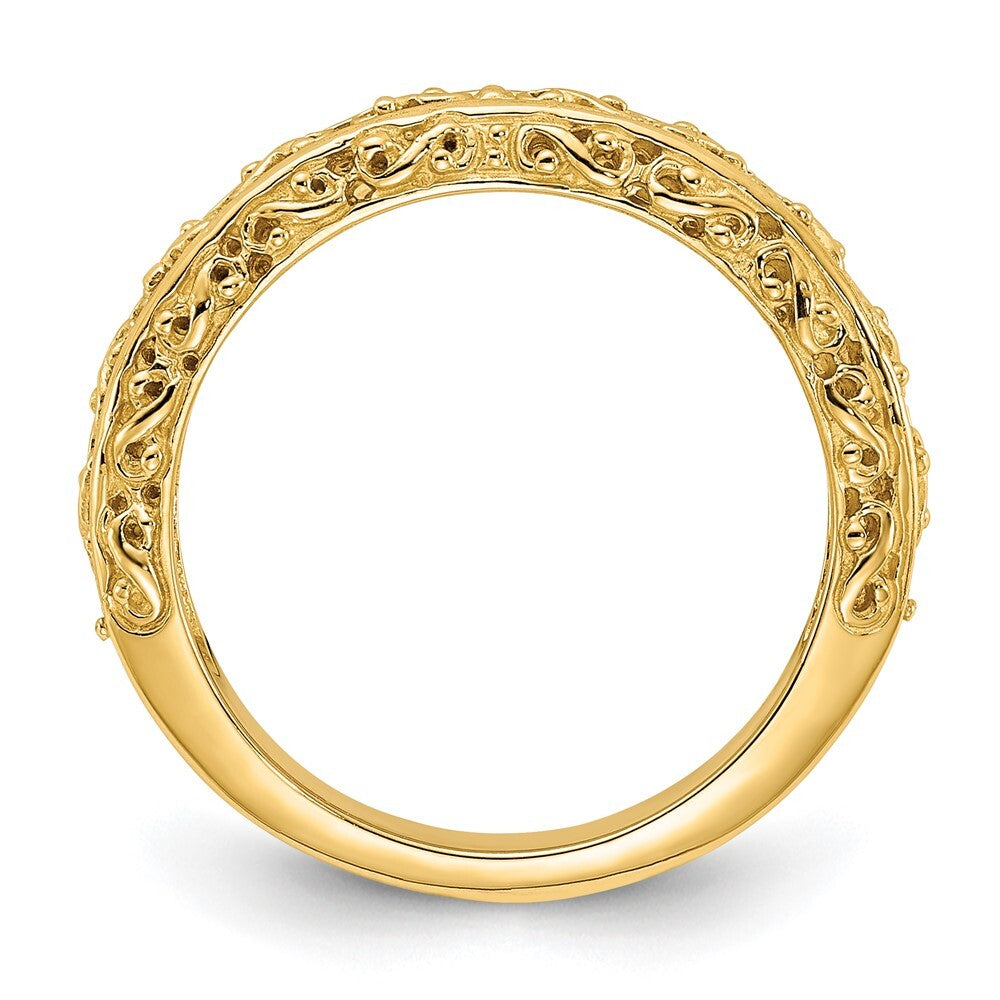 14K Yellow Gold 3mm Filigree Wedding Band