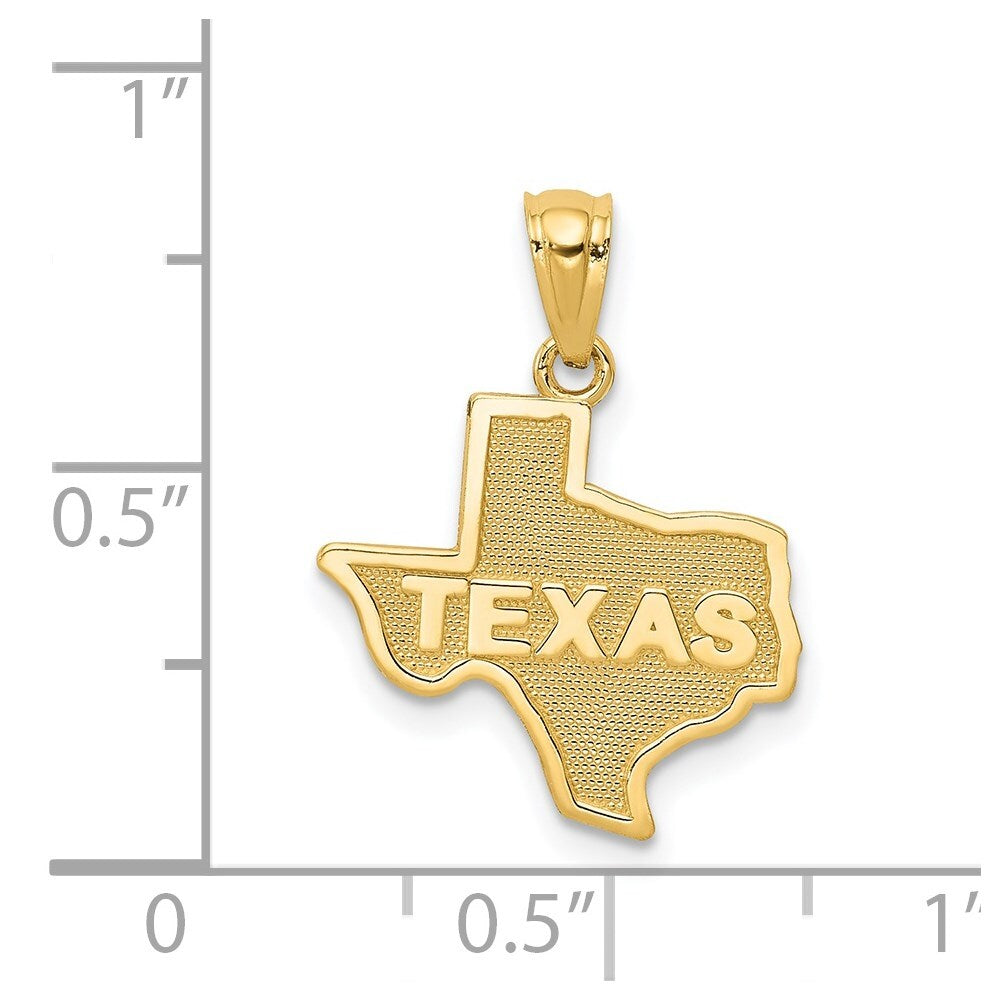 14k Yellow Gold State of TEXAS Map Pendant for Women