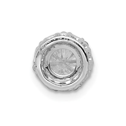 14k White Gold 5.2mm Center 1/10ct. Diamond Semi-mount Chain Slide Pendant
