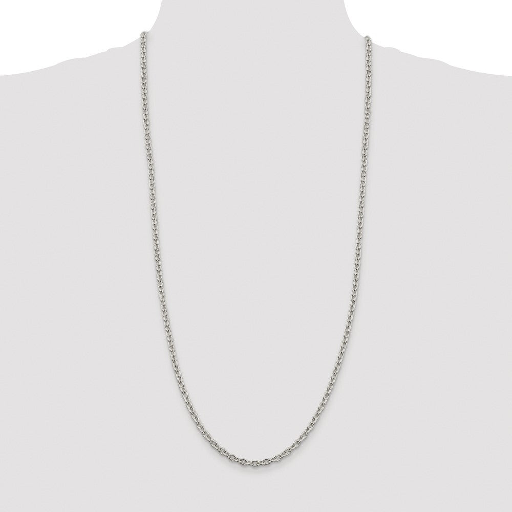 Sterling Silver Rhodium-plated 4.5mm Cable Chain