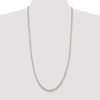 Sterling Silver Rhodium-plated 4.5mm Cable Chain