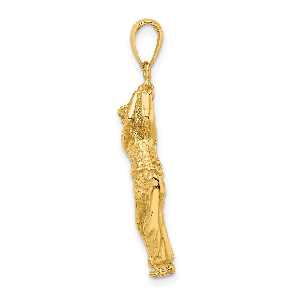 14k Yellow Gold Golf Bag w/ Clubs Charm Pendant