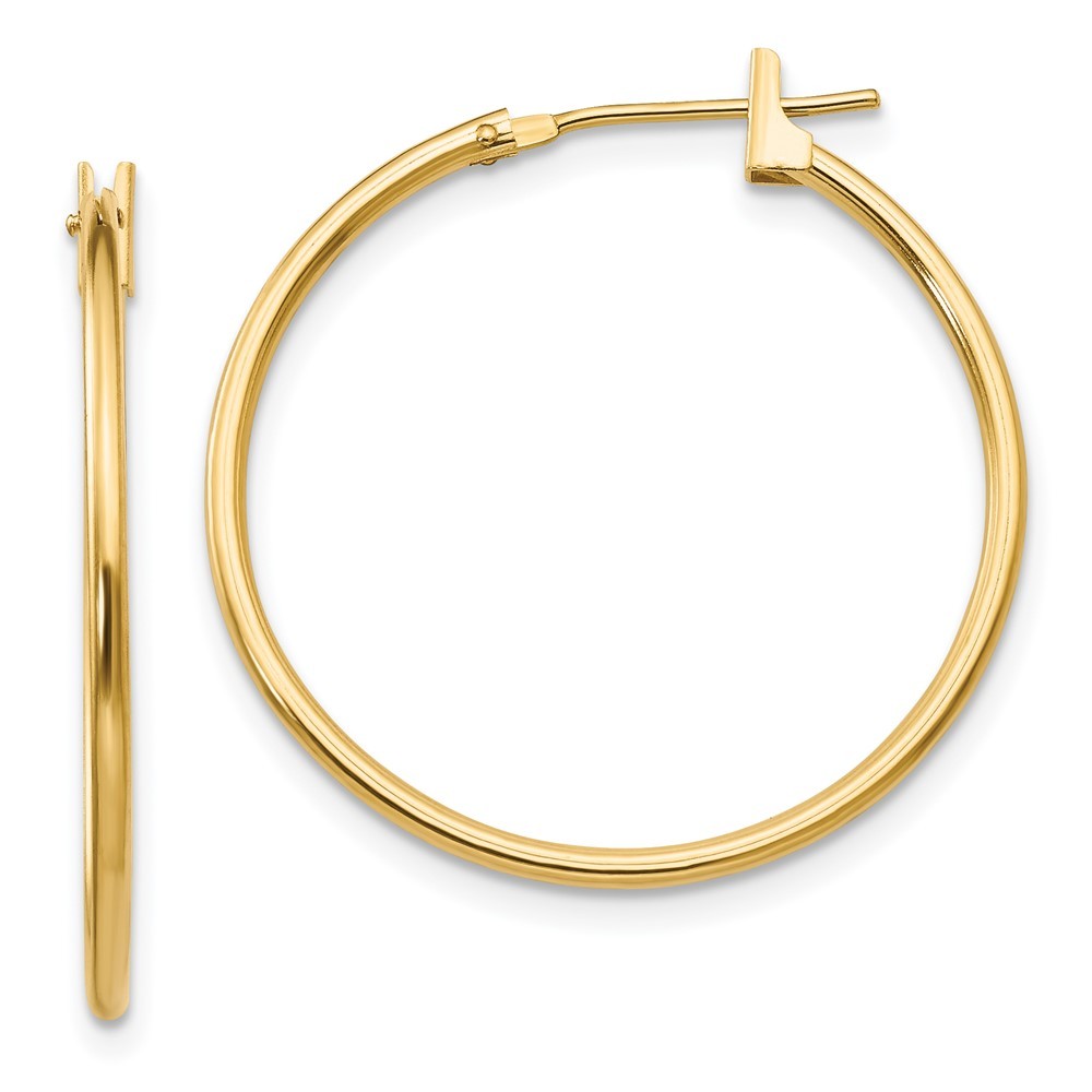 14k Yellow Gold 1mm Hoop Earrings