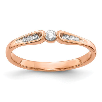 14k Rose Gold Diamond Ring Size 7