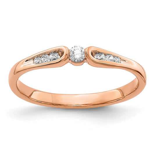 14k Rose Gold Diamond Ring Size 7
