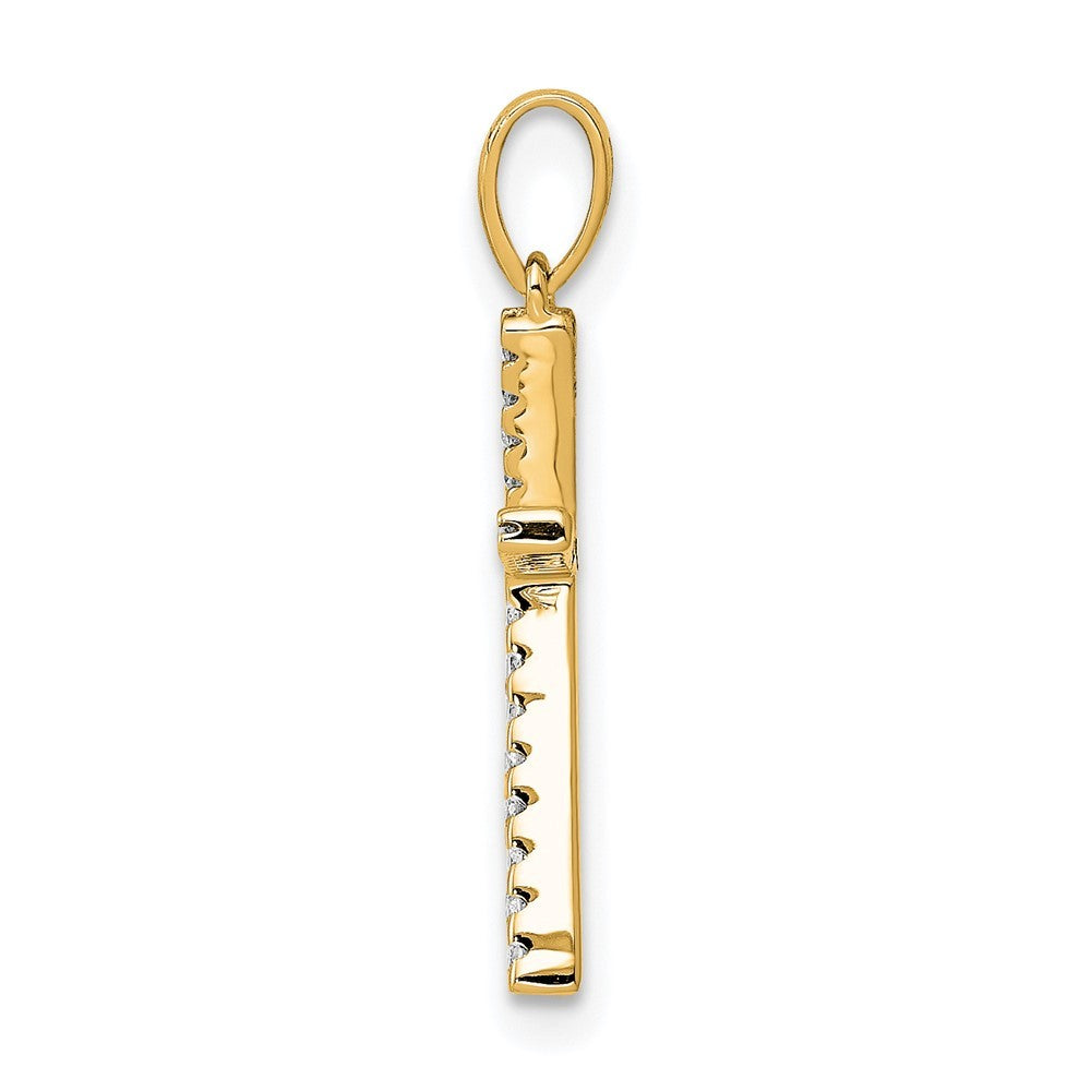 14k Yellow Gold Diamond Letter K Initial Pendant