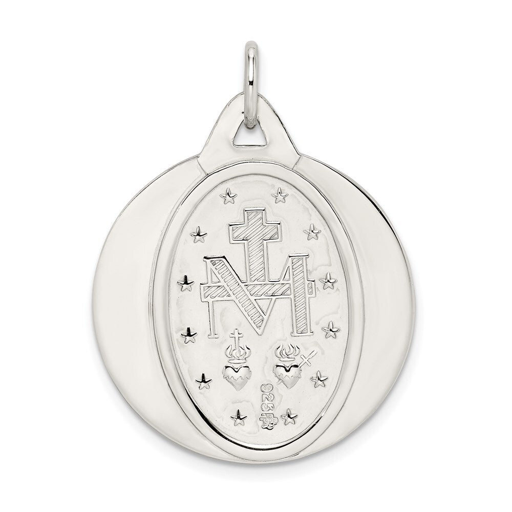 Sterling Silver Miraculous Medal Pendant Holiday Gift for Women