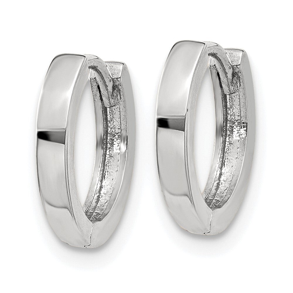 14k White Gold Round Hinged Hoop Earrings Gift for Women