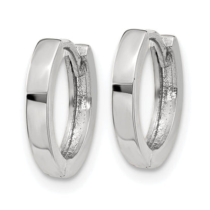 14k White Gold Round Hinged Hoop Earrings Gift for Women