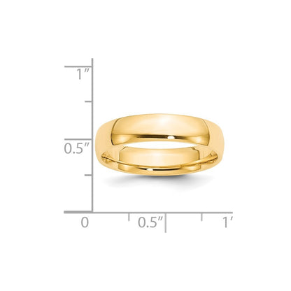 14K Yellow Gold Yellow Gold 5mm Lightweight Comfort Fit Wedding Band Size 7