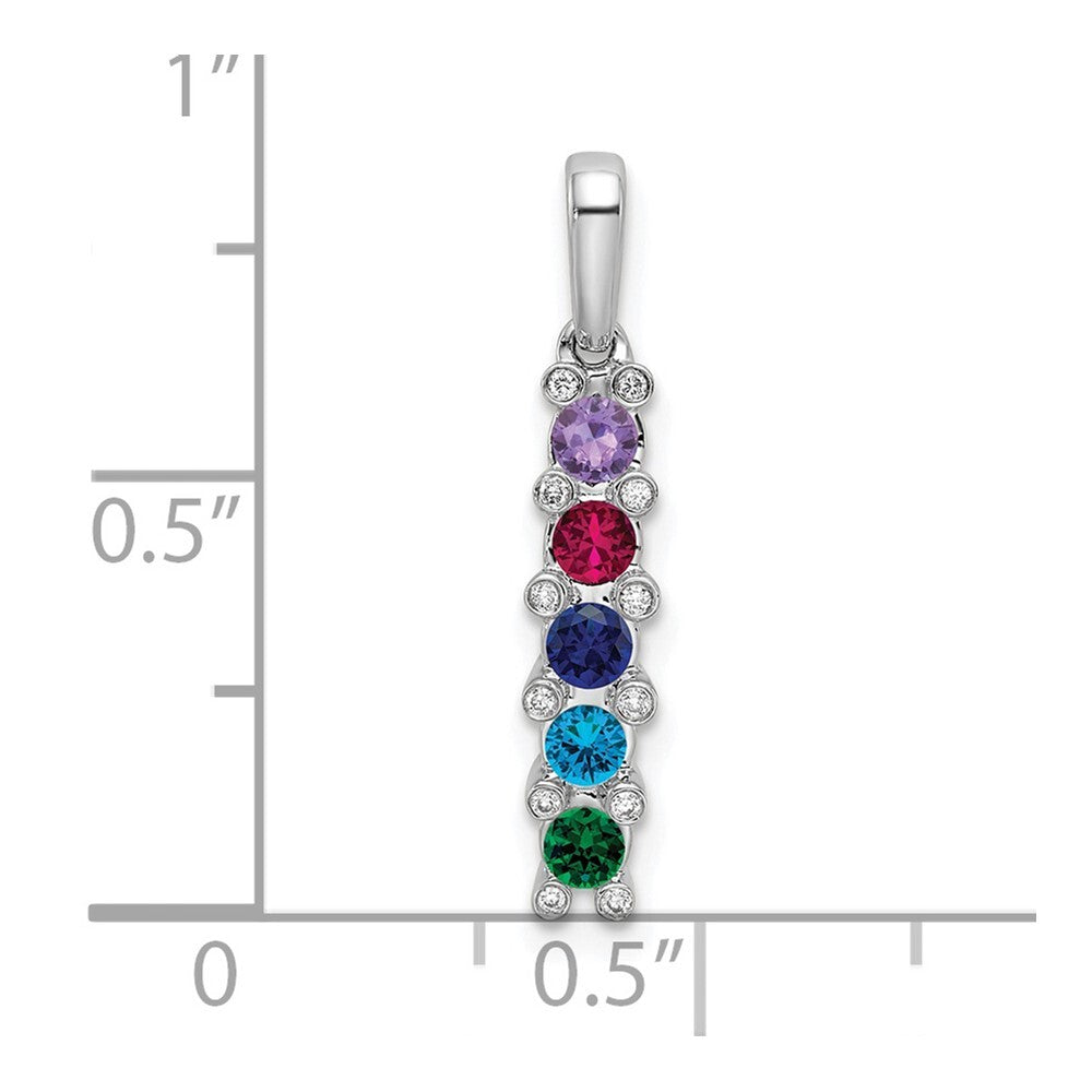 14k White Gold Family Jewelry Diamond Semi-Set Pendant for Women