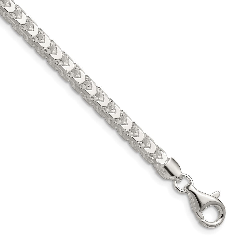 Sterling Silver 4.7mm Diamond-cut Square Franco Chain
