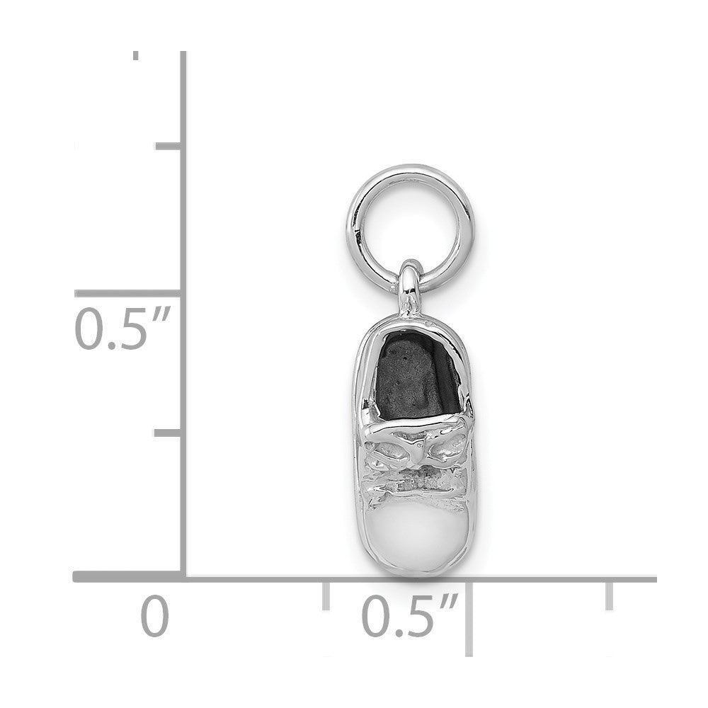 14k 3D White Gold Baby Shoe Charm Pendant