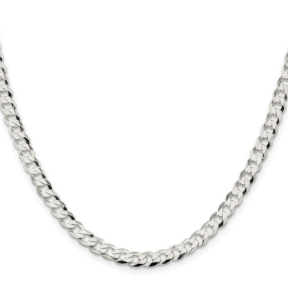 Sterling Silver 5.75mm Flat Curb Chain Necklace