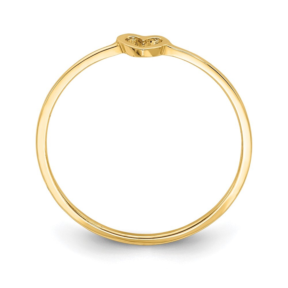 14K Yellow Gold Polished Heart Ring Size 7