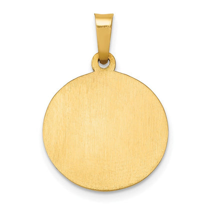 14k Yellow Gold Polished and Satin St Joseph Medal Hollow Pendant for Women