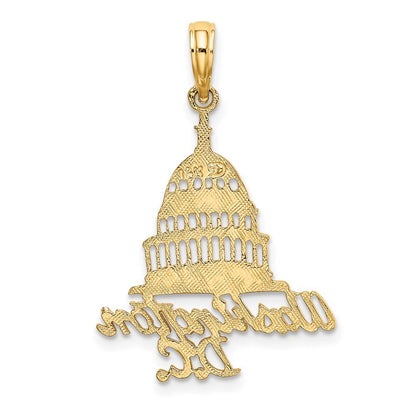14k Yellow Gold WASHINGTON D.C. Capital Building Charm Pendant