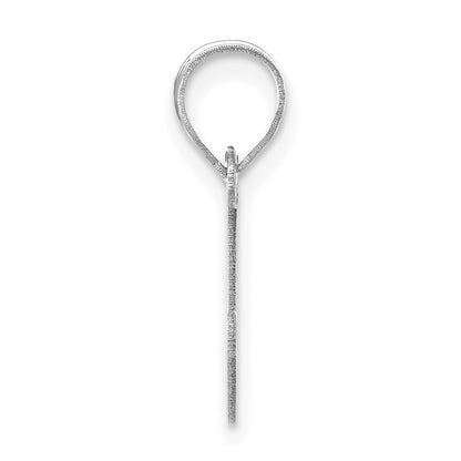 14k White Gold Polished Bubble Letter J Initial Pendant for Women