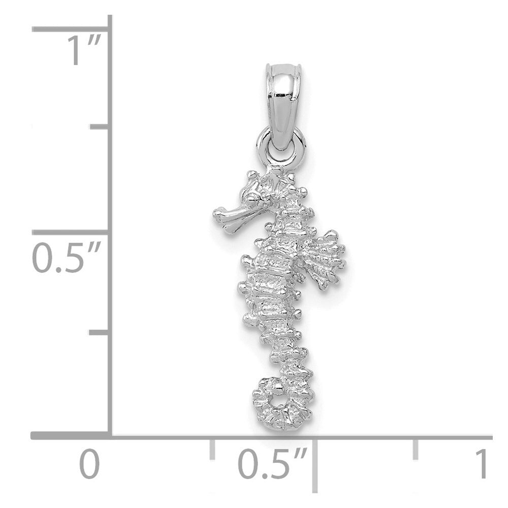 14k White Gold Sea Horse Pendant for Women