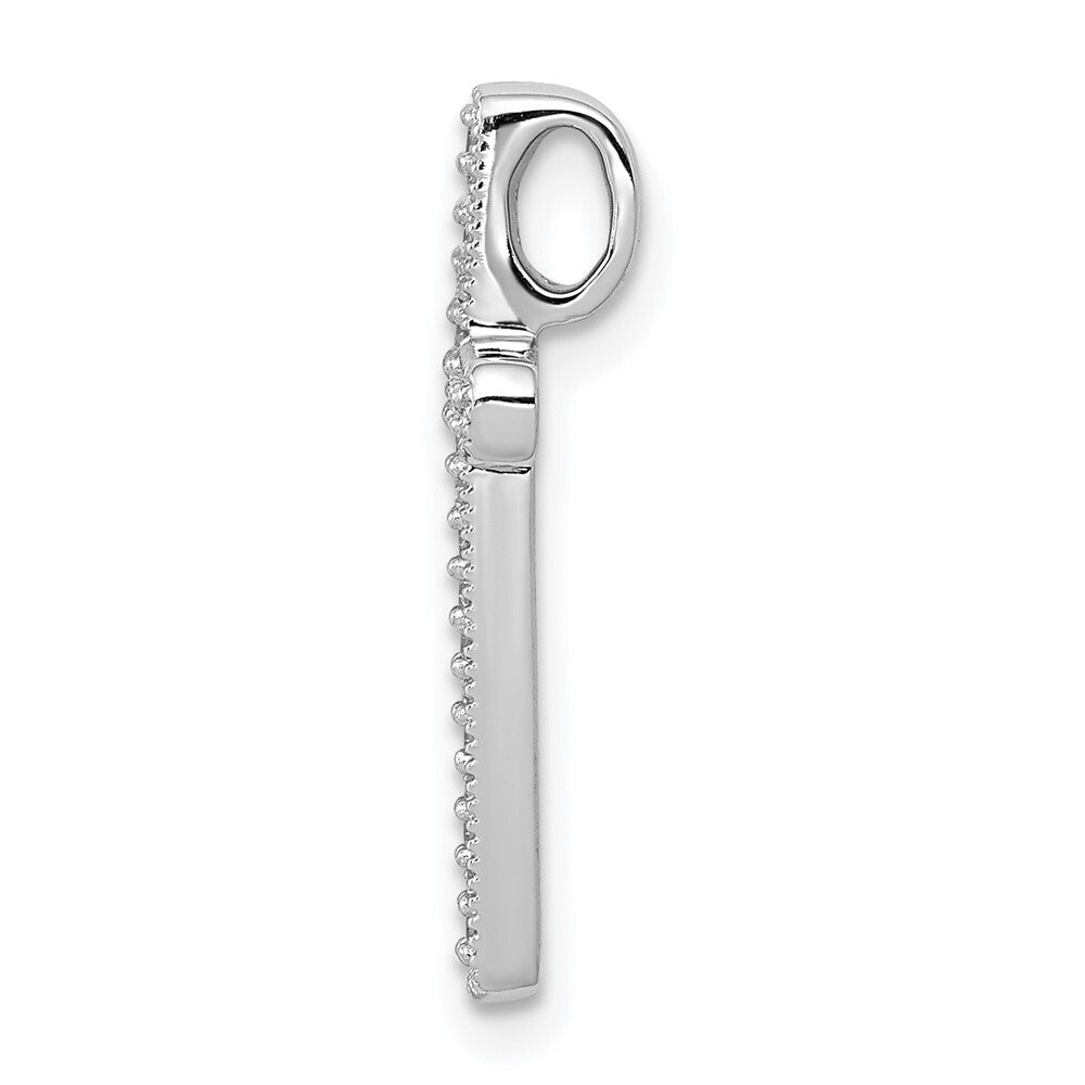 14k White Gold 1/10ct. Diamond Cross Chain Slide Pendant for Women