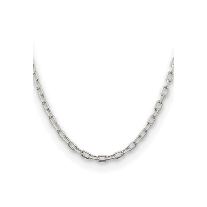 Sterling Silver Rhodium-plated 4.5mm Diamond-cut Long Link Cable Chain Necklace