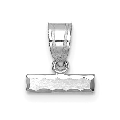 14K White Small Brushed Diamond-cut Number Top Charm