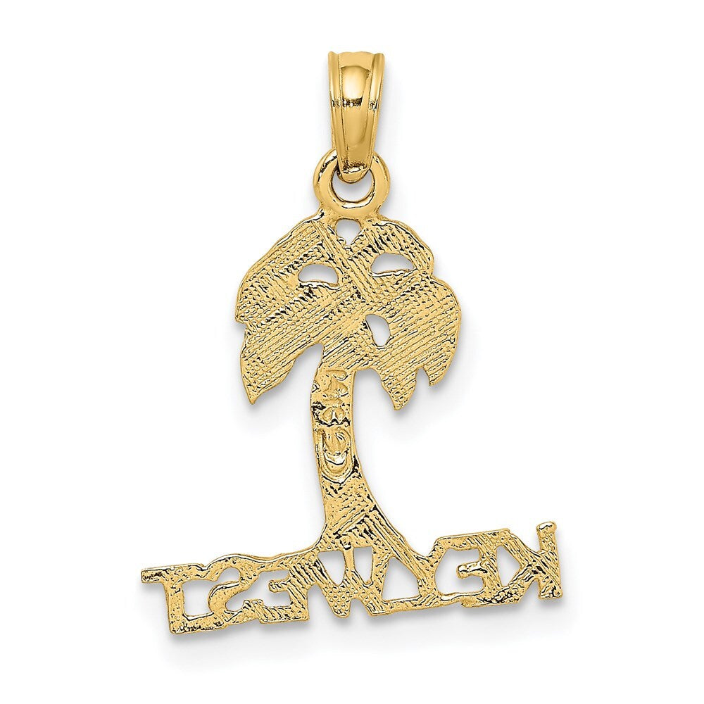 14k Yellow Gold KEY WEST Palm Tree Charm Pendant for Women