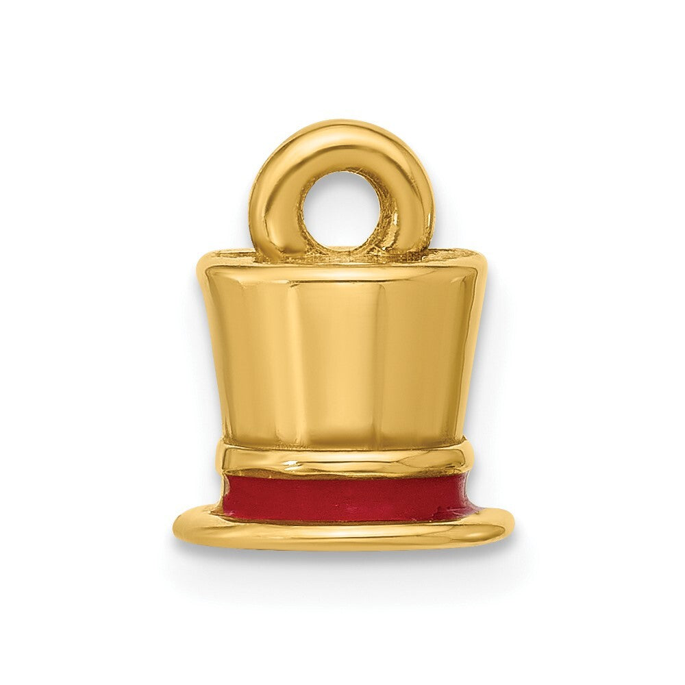 14k Yellow Gold Fancy Top Hat Charm Pendant for Women
