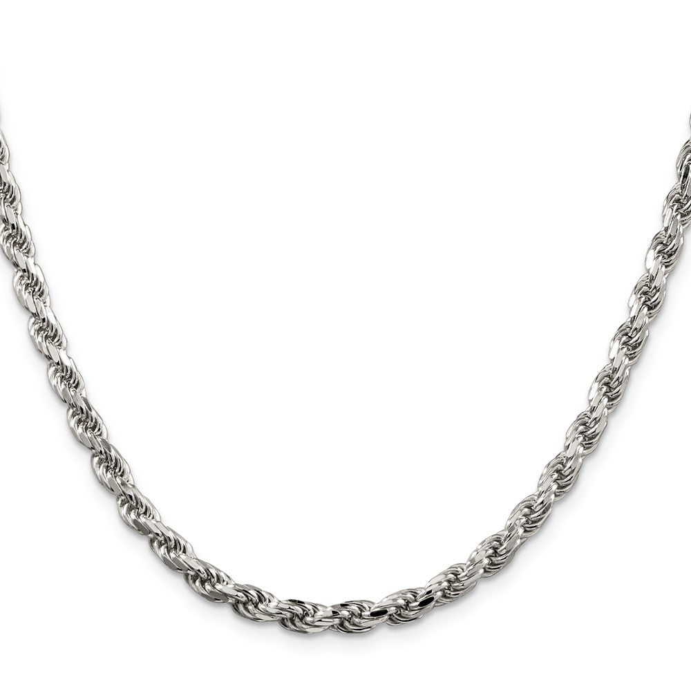 Sterling Silver 4.6mm Diamond-cut Rope Chain Necklace