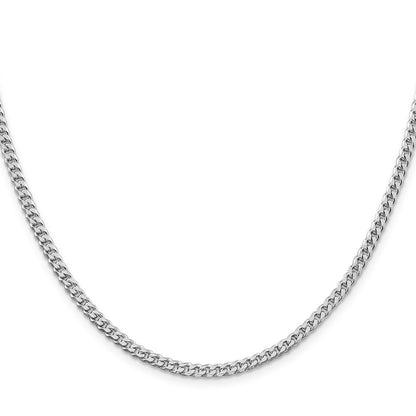 Sterling Silver Rhodium-plated Polished 3.15mm Curb Chain Necklace