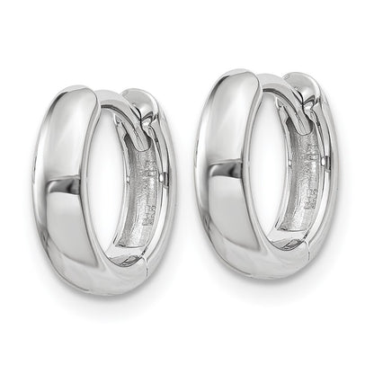 14k White Gold Round Hinged Hoop Earrings Gift for Women