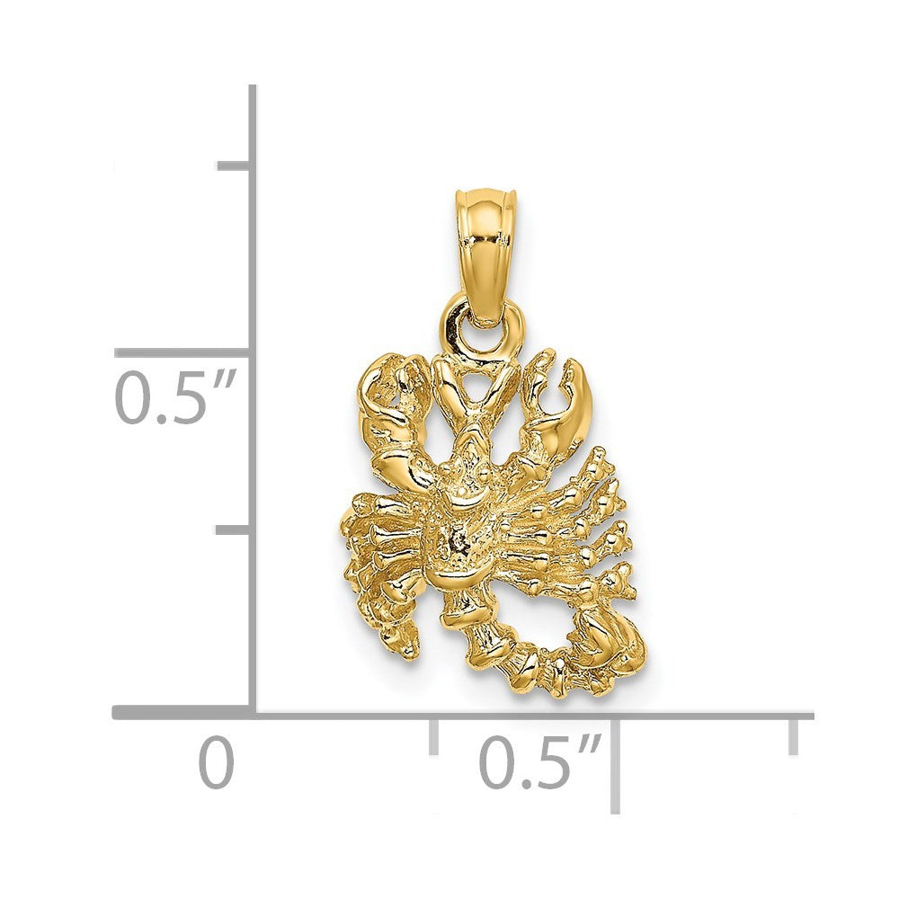 14k Yellow Gold 3-D Scorpio Zodiac Charm