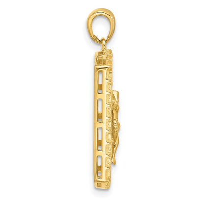 Sterling Silver and Gold-tone Cubic Zirconia Cross Crucifix Pendant