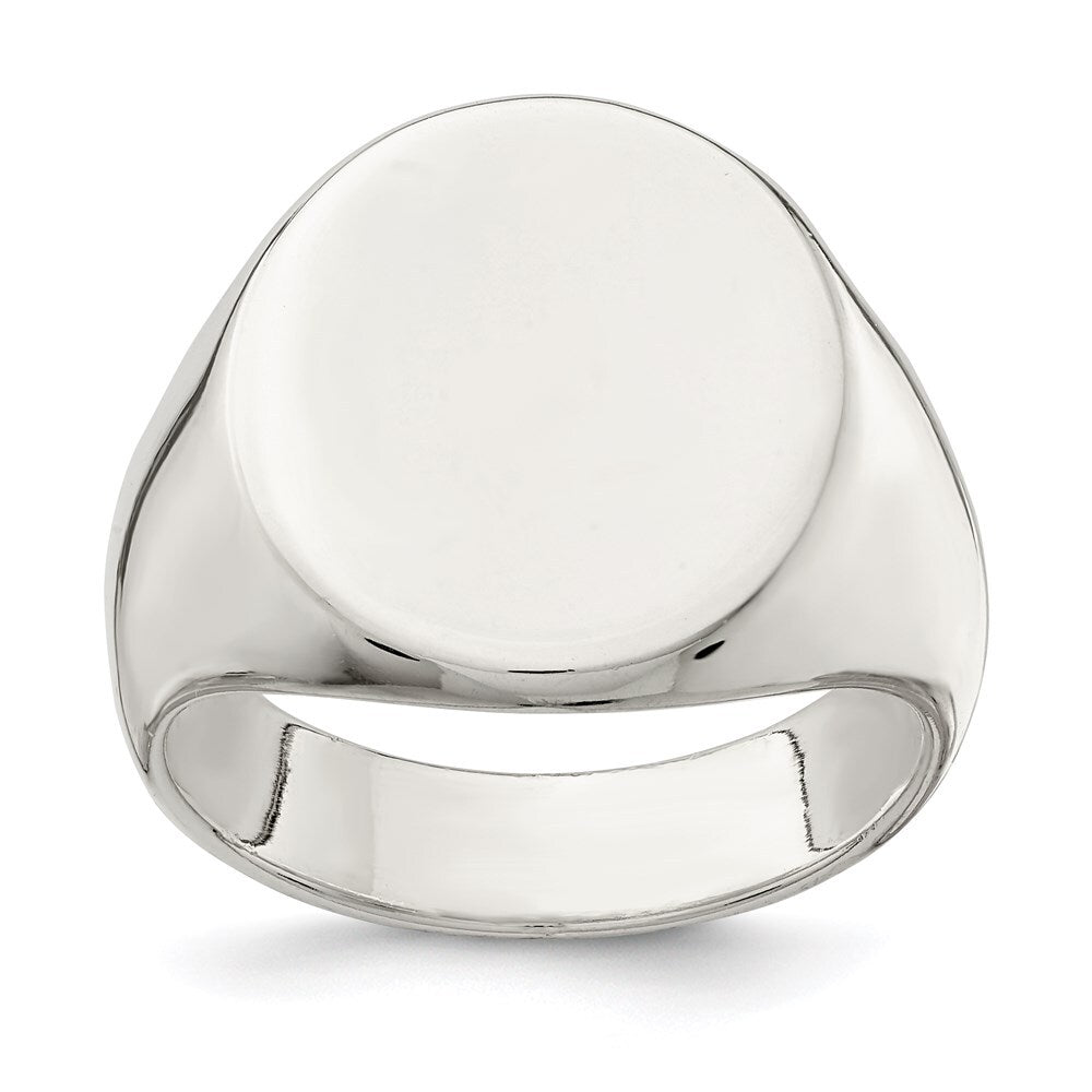 Sterling Silver 19x16mm Closed Back Signet Ring Size 9
