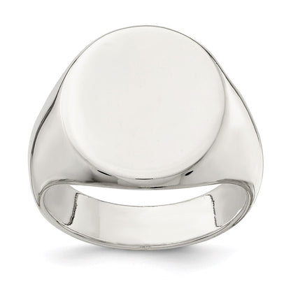 Sterling Silver 19x16mm Closed Back Signet Ring Size 9